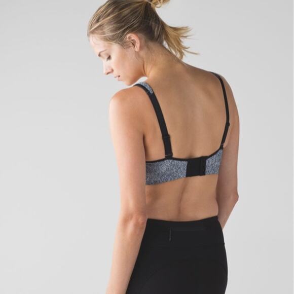 Lululemon Ta Ta Tamer III Rio Mist White Black Size 36 Sports Bra Multiway Top - Picture 6 of 16